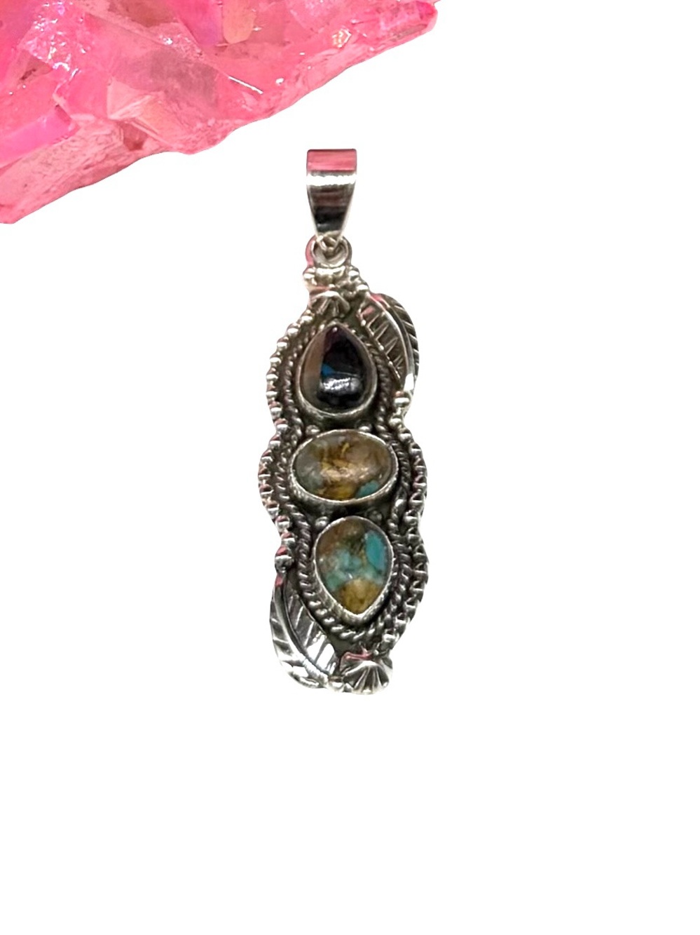 Royston Turquoise Necklace Pendant Solid 925 Sterling Silver